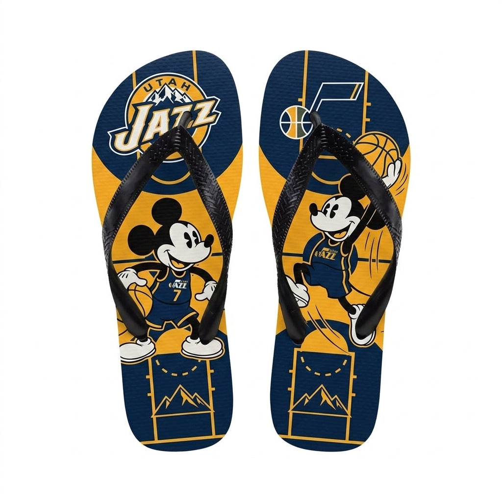 Cartoon Mouse Basketball Flip Flops, Sport Fan Sandals | 30 Teams Available