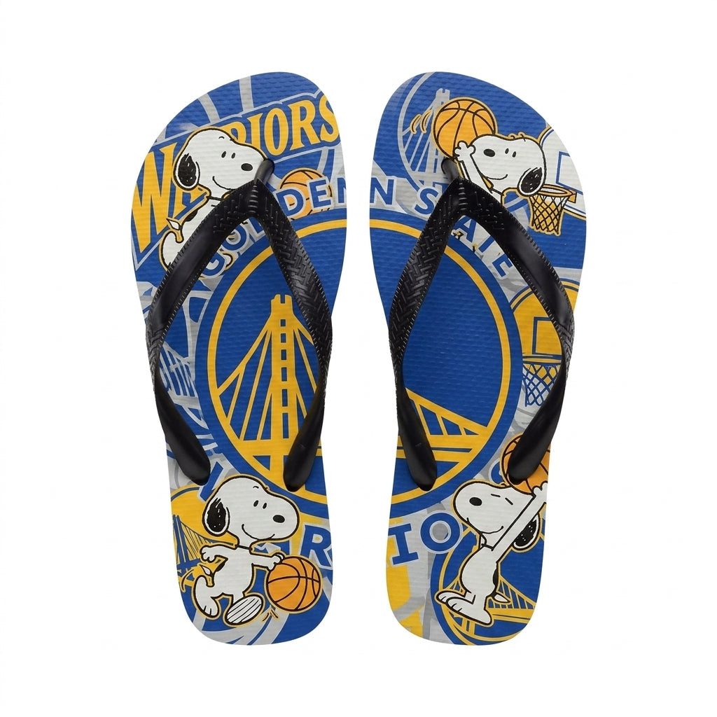 Cartoon Beagle Basketball Flip Flops, Sport Fan Sandals | 30 Teams Available