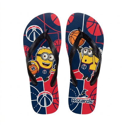 Cartoon Yellow Character Basketball Flip Flops, Sport Fan Sandals | 30 Teams Available