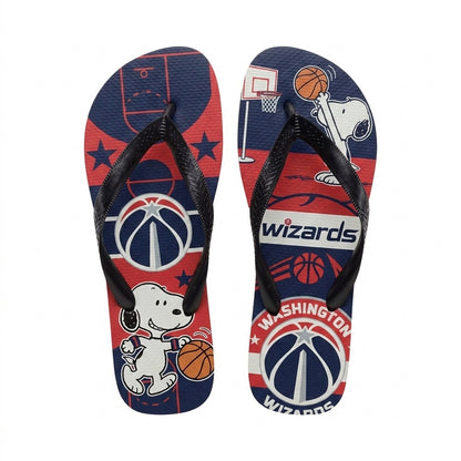 Cartoon Beagle Basketball Flip Flops, Sport Fan Sandals | 30 Teams Available