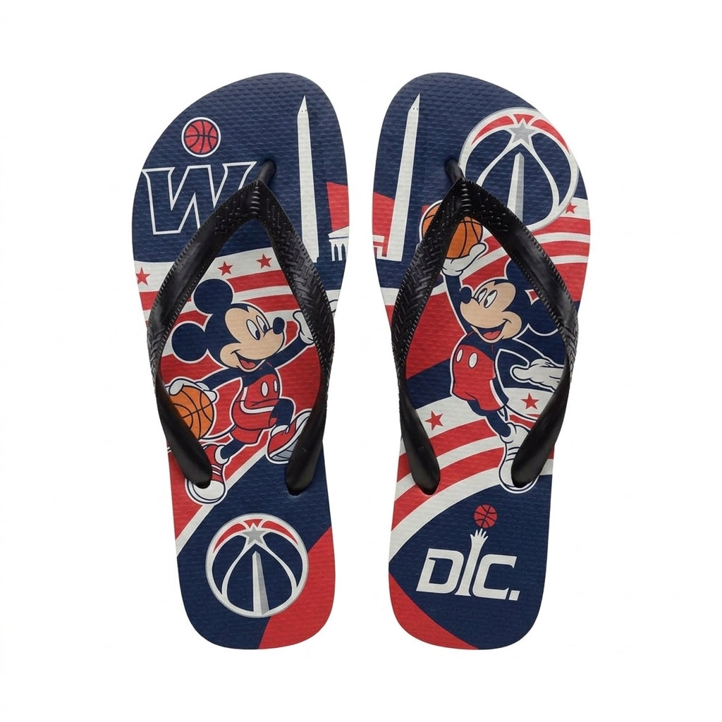 Cartoon Mouse Basketball Flip Flops, Sport Fan Sandals | 30 Teams Available