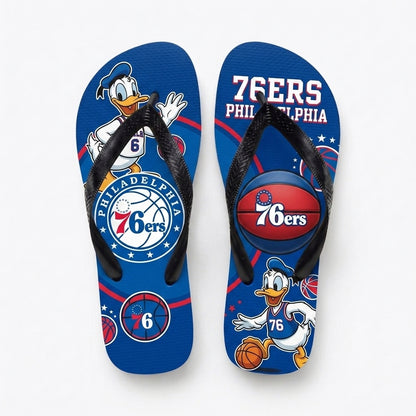 Cartoon Duck Basketball Flip Flops, Sport Fan Sandals | 30 Teams Available