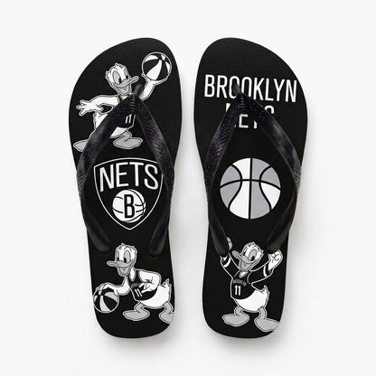 Cartoon Duck Basketball Flip Flops, Sport Fan Sandals | 30 Teams Available