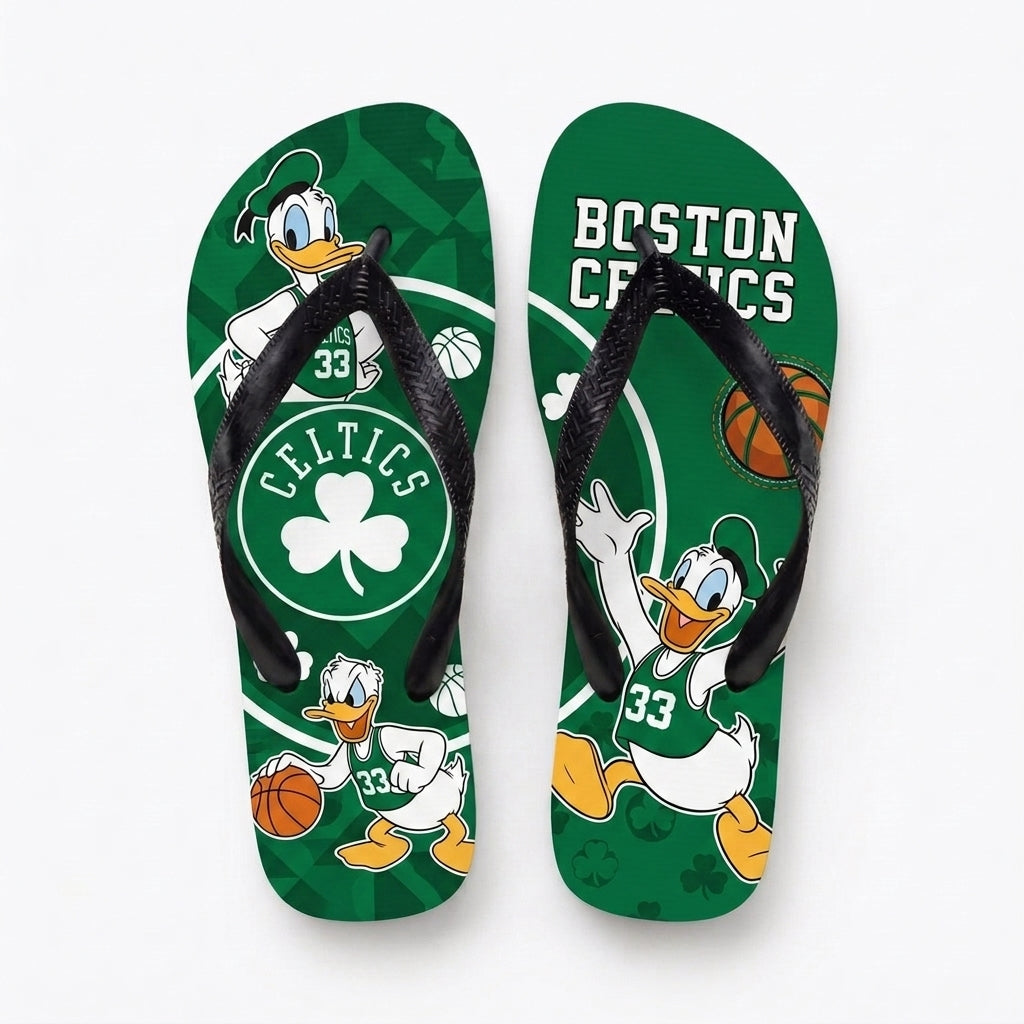Cartoon Duck Basketball Flip Flops, Sport Fan Sandals | 30 Teams Available
