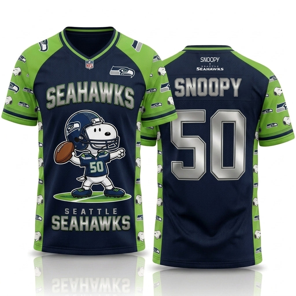 32 Teams Available | Cartoon Beagle Football Jersey, Sport Fan Shirt