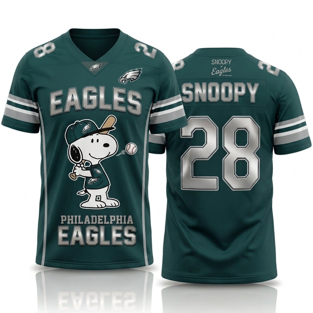 32 Teams Available | Cartoon Beagle Football Jersey, Sport Fan Shirt