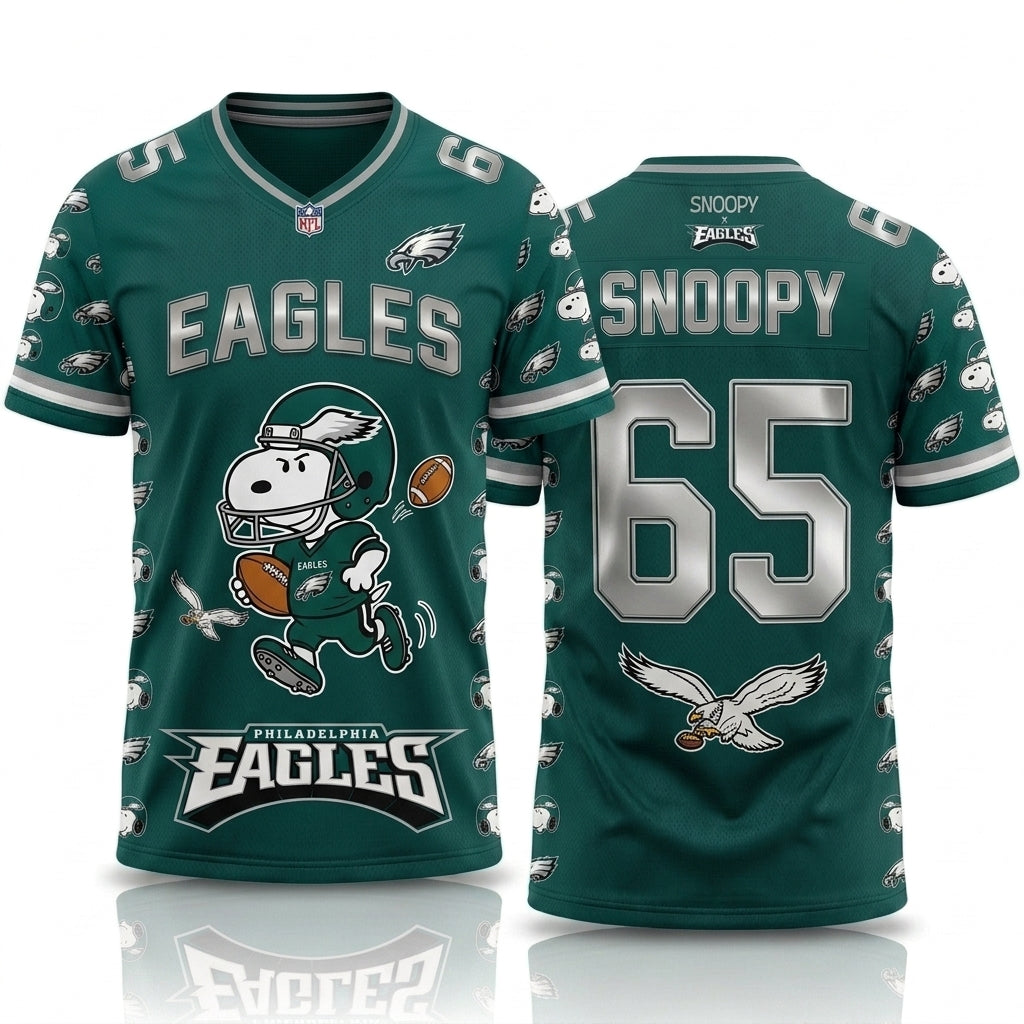 32 Teams Available | Cartoon Beagle Football Jersey — Sport Fan Shirt