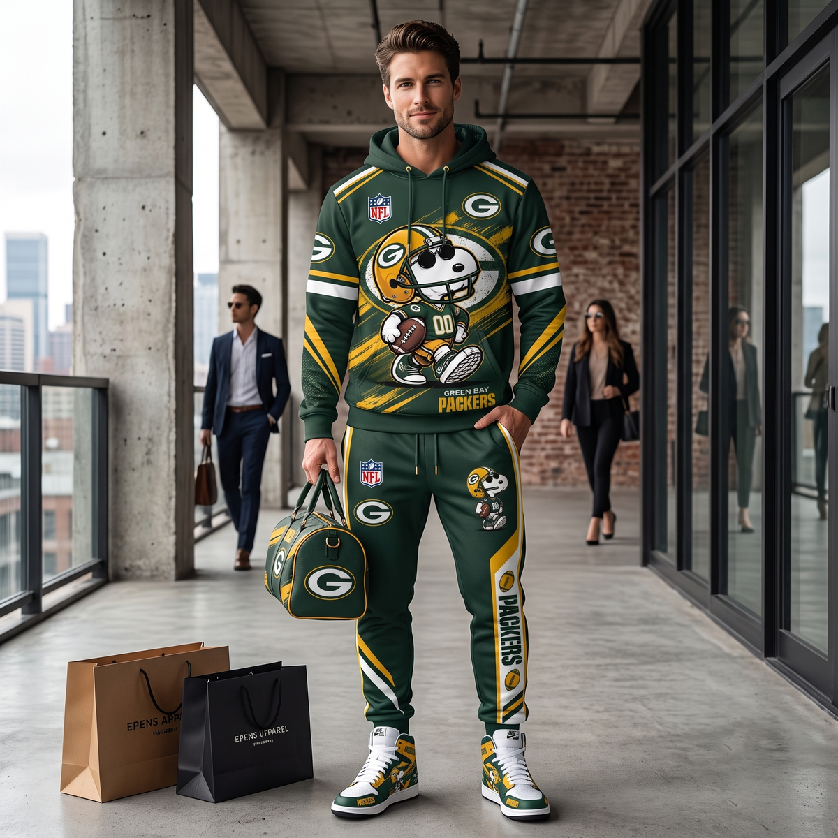 NFL Dog Football Fan Hoodie & Sweatpants & High Sneakers | All 32 Teams Available