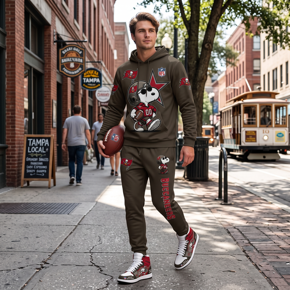 NFL Dog Football Fan Hoodie & Sweatpants & High Sneakers | All 32 Teams Available