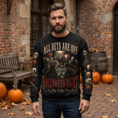 Halloween Night Horror Shirt — Scary Poker Graphic Sweatshirt Hoodie