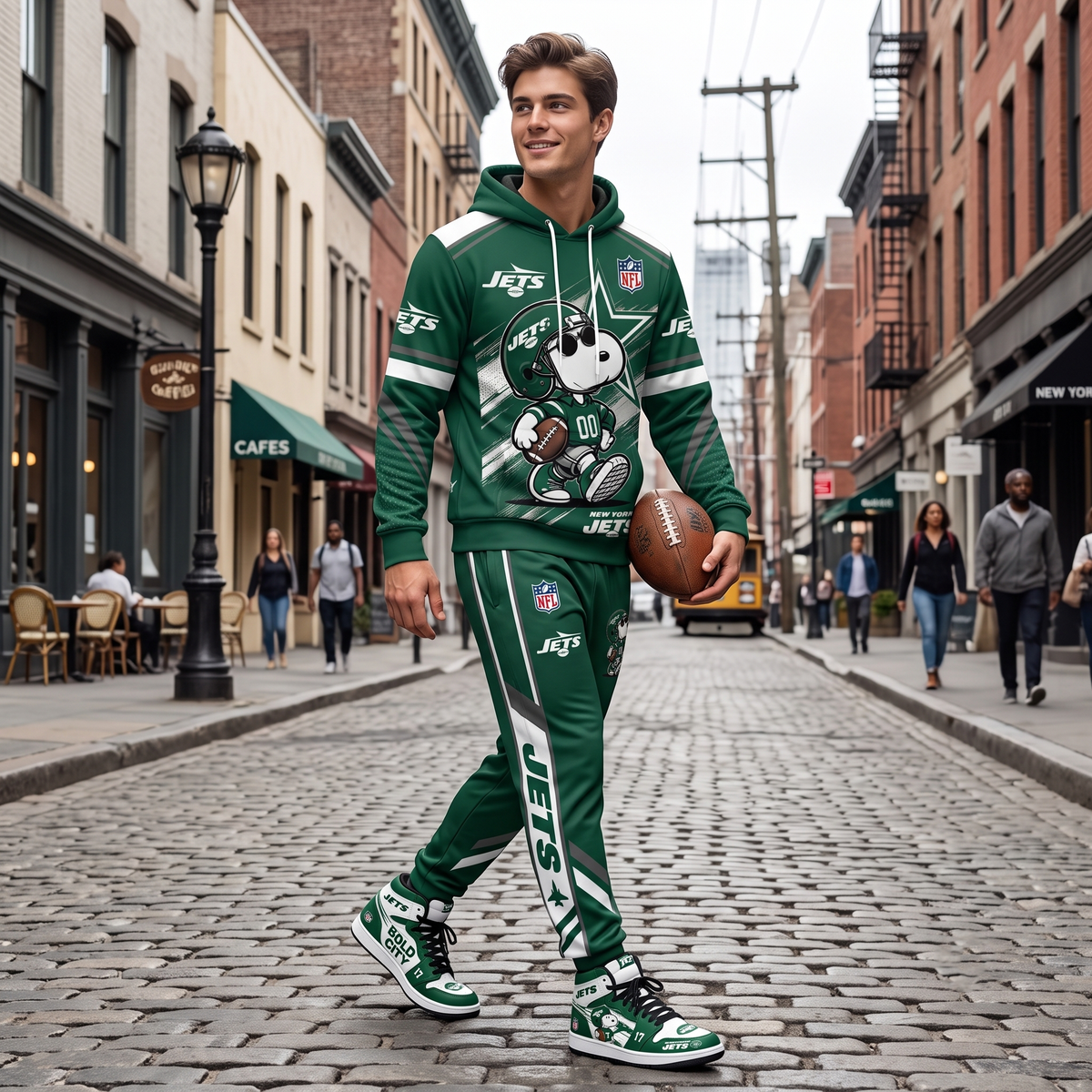 NFL Dog Football Fan Hoodie & Sweatpants & High Sneakers | All 32 Teams Available