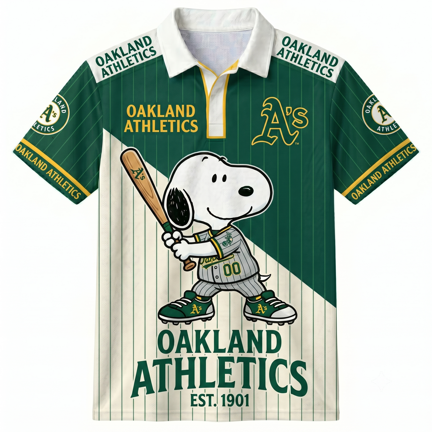 American League - AL Baseball Polo Shirt, Team Color Game Day Polo, Cartoon Dog Baseball Inspired Sports Jersey, Navy Pinstripe Fanwear Shirt