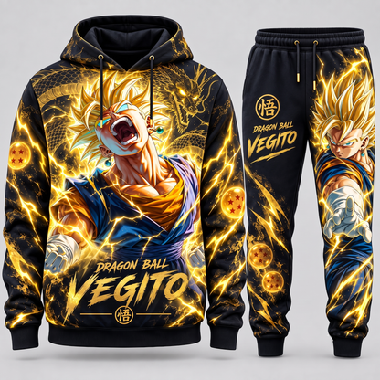Vegito Yellow Hair Form Fan Set — Dragon Ball Hoodie & Sweatpants