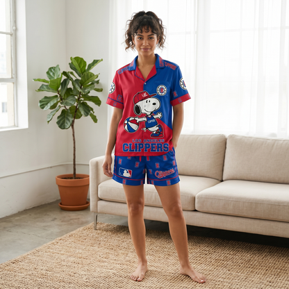 SHORT-SLEEVE PAJAMAS SET FOR BASKETBALL FAN