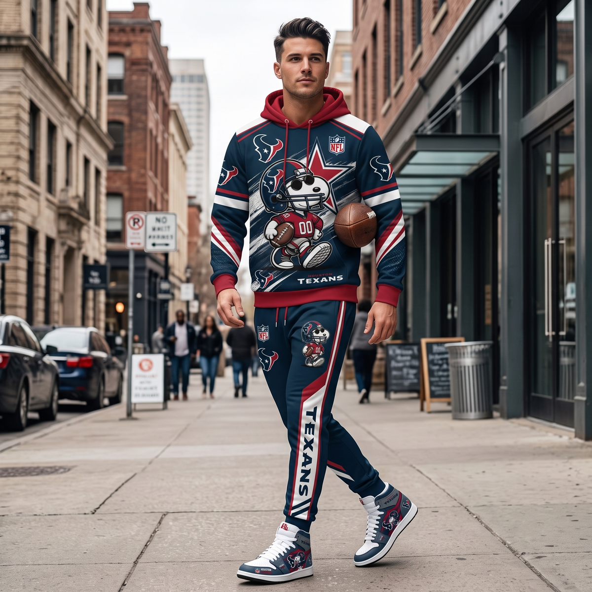 NFL Dog Football Fan Hoodie & Sweatpants & High Sneakers | All 32 Teams Available