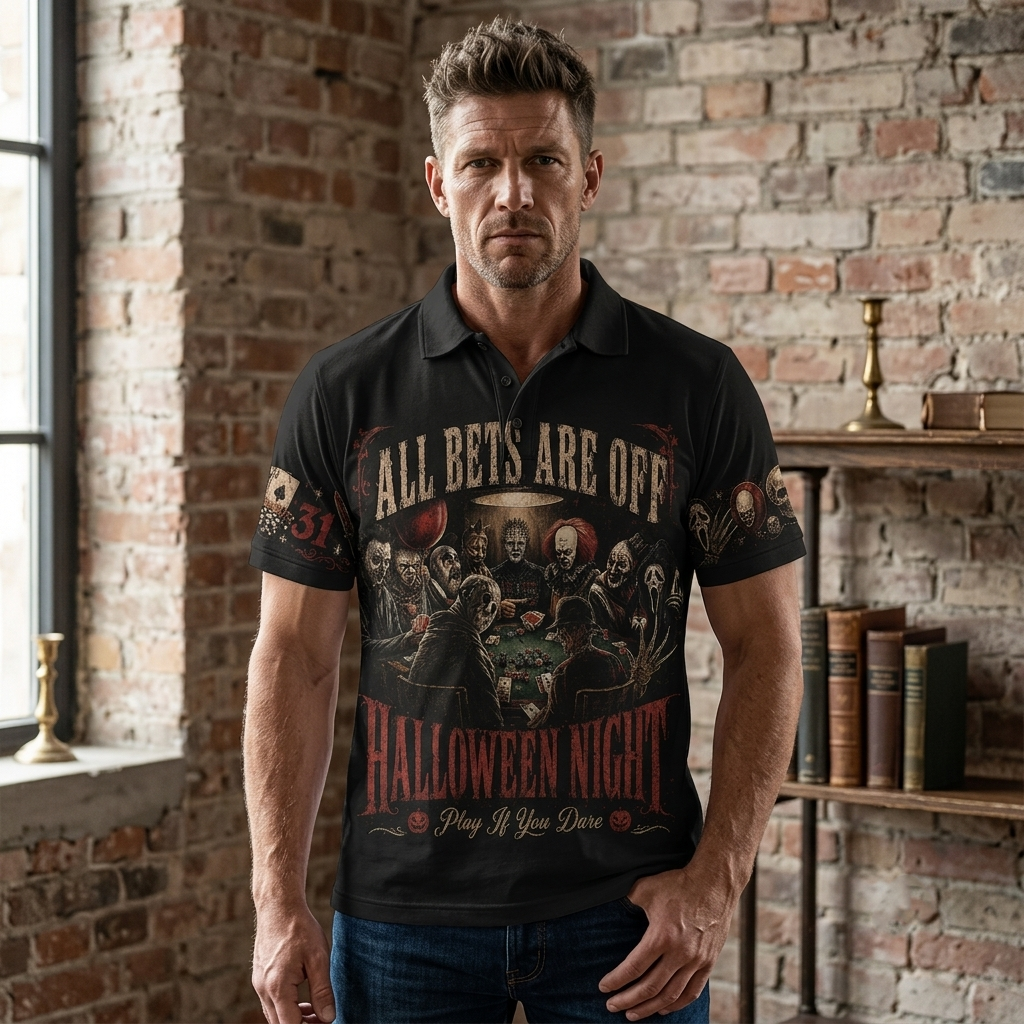 Halloween Night Horror Shirt — Scary Poker Graphic Sweatshirt Hoodie
