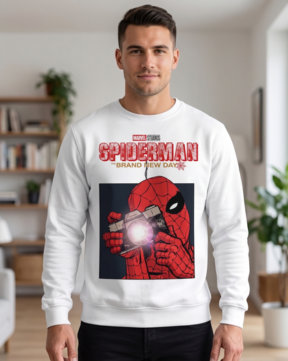 Web Slinger Superhero Graphic Shirt — White Comic Inspired T-Shirt — Sweatshirt — Hoodie & Zip Hoodi - Custom Fan Apparel Image 4