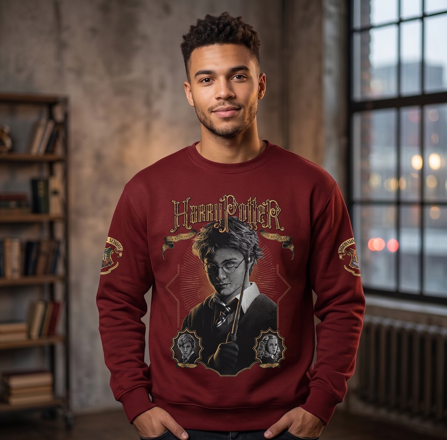 Wizard School Graphic Shirt — Vintage Magic Movie Inspired Tee — Hoodie — Sweatshirt & Zip Hoodie fo - Custom Fan Apparel Image 6