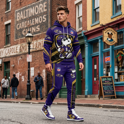 NFL Dog Football Fan Hoodie & Sweatpants & High Sneakers | All 32 Teams Available