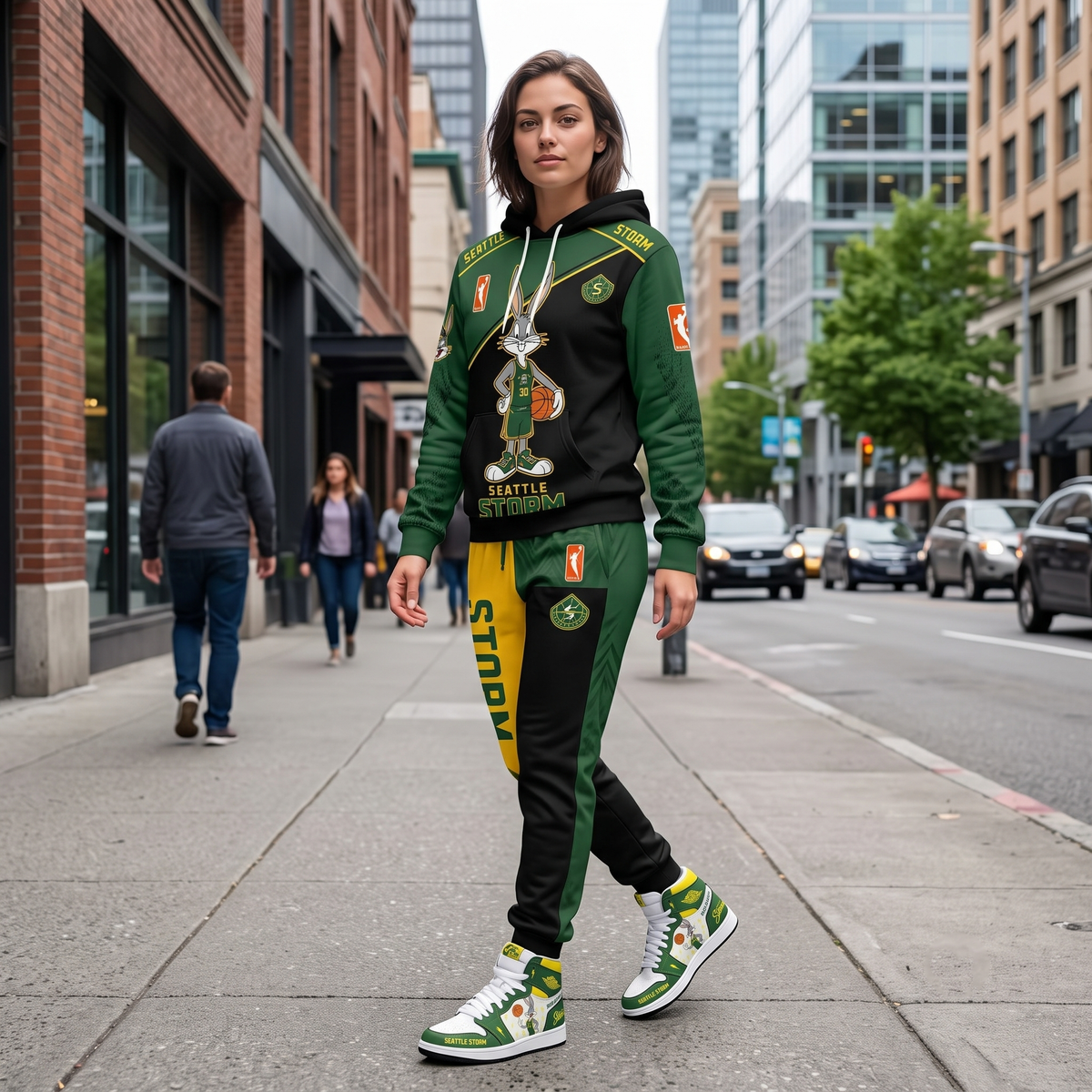 Women’s Basketball Fan Combo Set — Hoodie & Sweatpants and High Sneakers | All 15 WNBA Teams Available