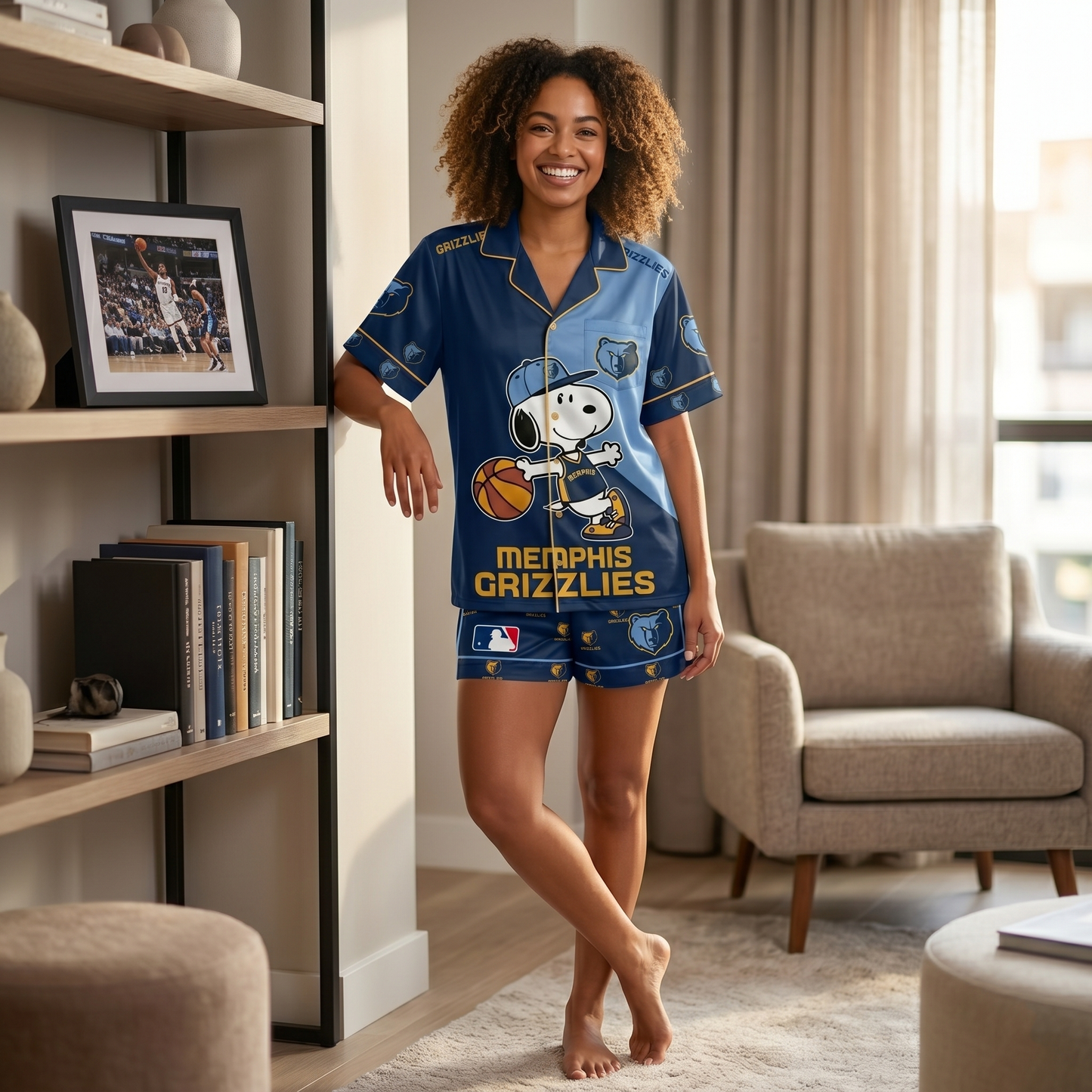 SHORT-SLEEVE PAJAMAS SET FOR BASKETBALL FAN