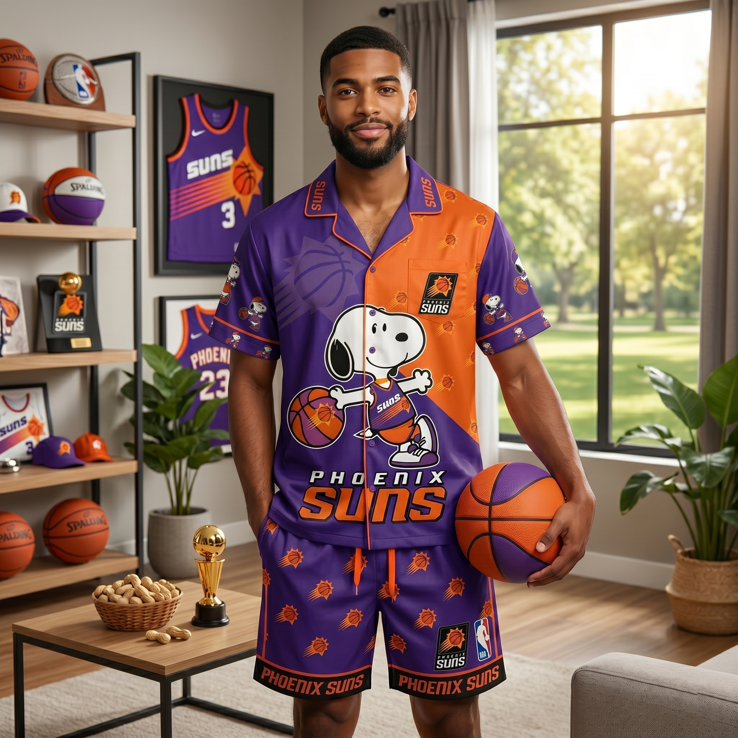 SHORT-SLEEVE PAJAMAS SET FOR BASKETBALL FAN