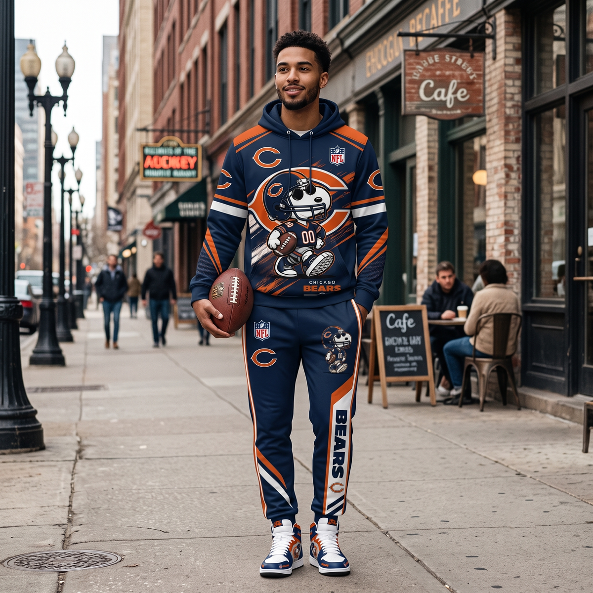 NFL Dog Football Fan Hoodie & Sweatpants & High Sneakers | All 32 Teams Available