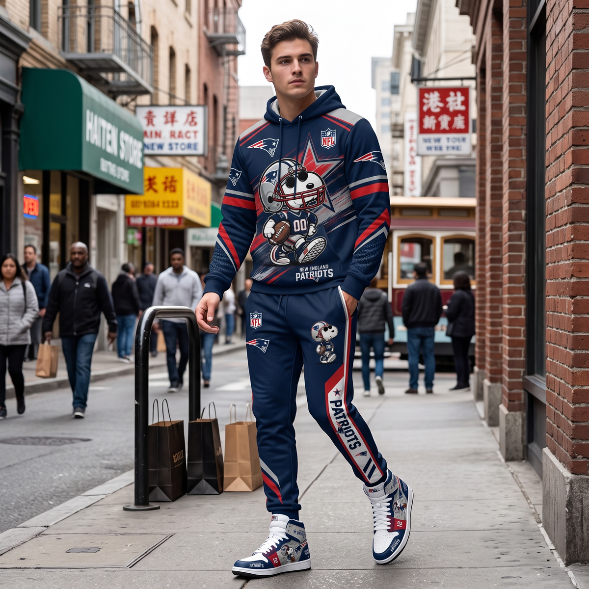NFL Dog Football Fan Hoodie & Sweatpants & High Sneakers | All 32 Teams Available