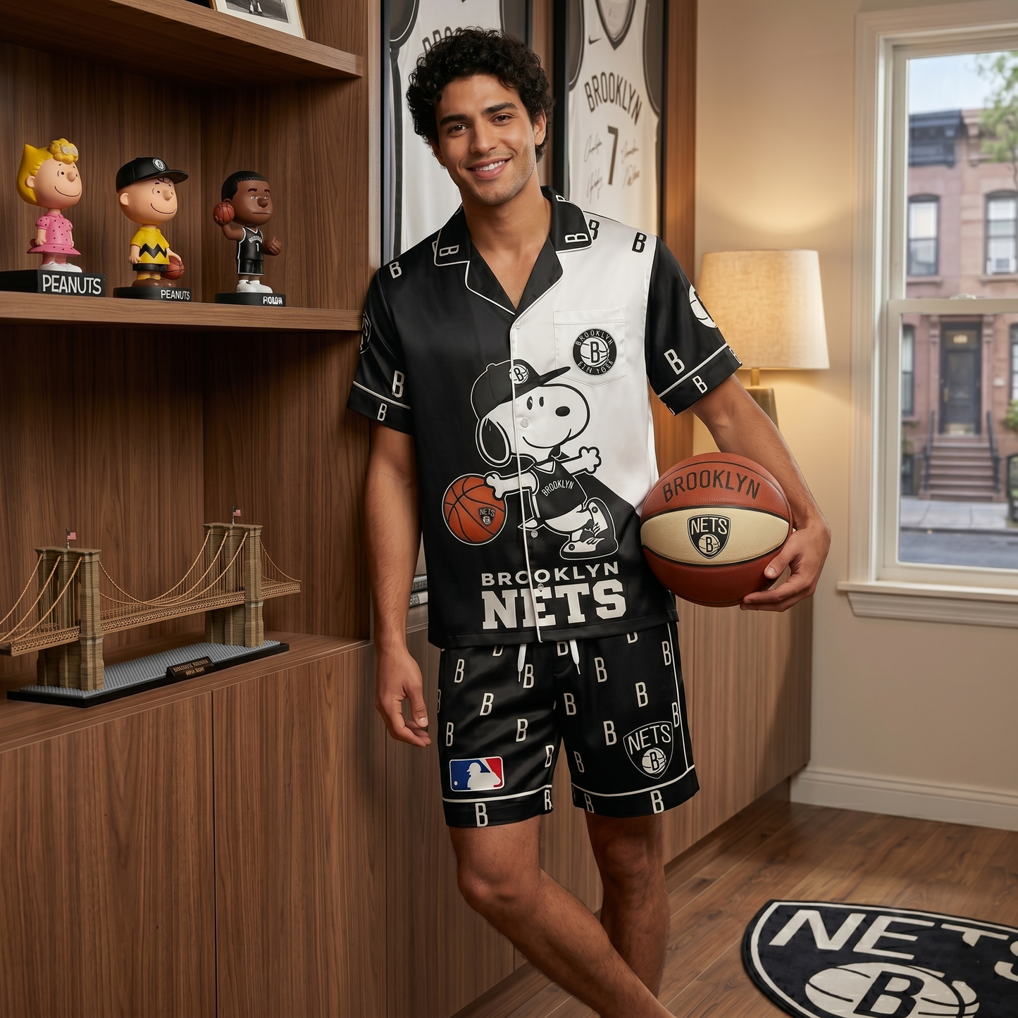 SHORT-SLEEVE PAJAMAS SET FOR BASKETBALL FAN