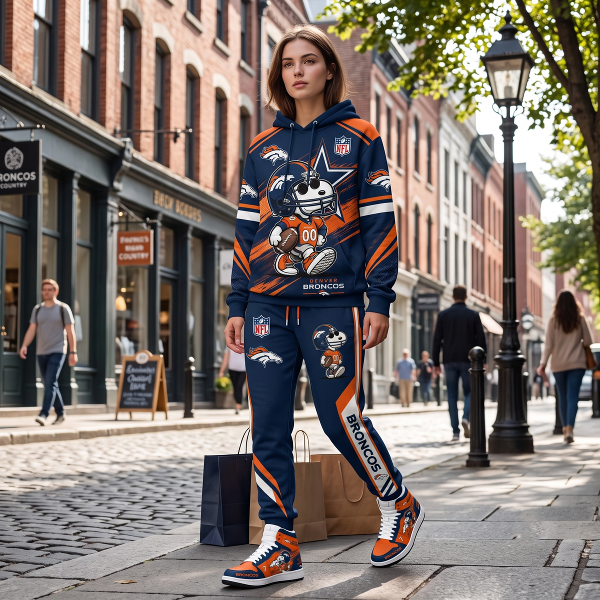 NFL Dog Football Fan Hoodie & Sweatpants & High Sneakers | All 32 Teams Available