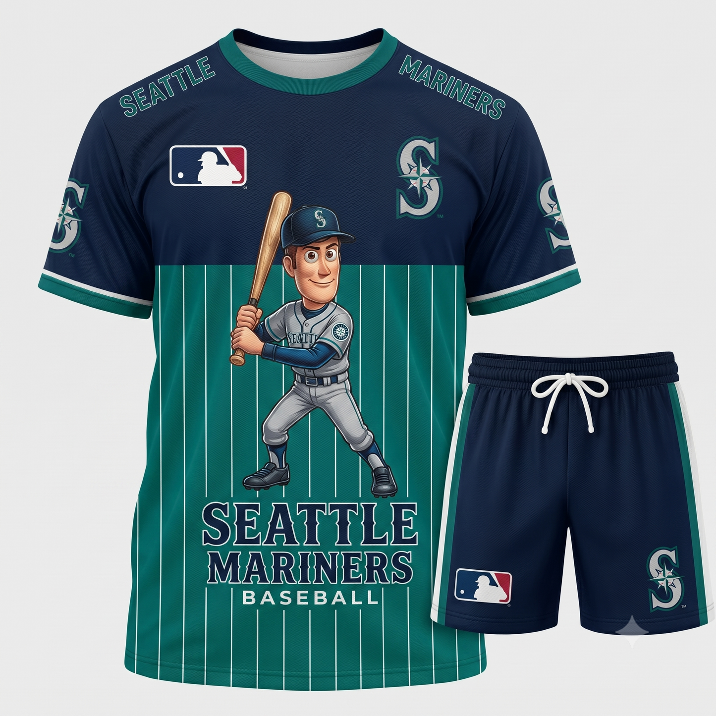 All 30 Teams Available-COMBO GIFTS FOR BASEBALL FAN | Sport Fan Set — T-Shirt + Shorts