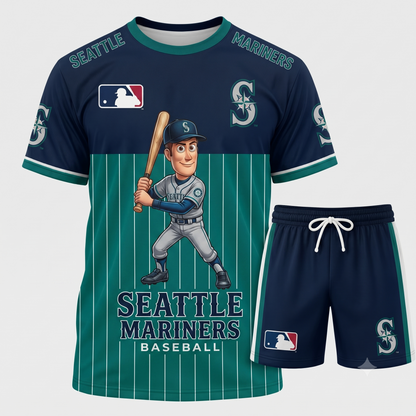 All 30 Teams Available-COMBO GIFTS FOR BASEBALL FAN | Sport Fan Set — T-Shirt + Shorts