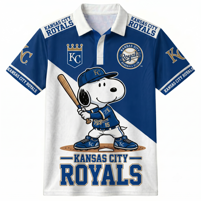 American League - AL Baseball Polo Shirt, Team Color Game Day Polo, Cartoon Dog Baseball Inspired Sports Jersey, Navy Pinstripe Fanwear Shirt