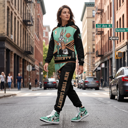 Women’s Basketball Fan Combo Set — Hoodie & Sweatpants and High Sneakers | All 15 WNBA Teams Available
