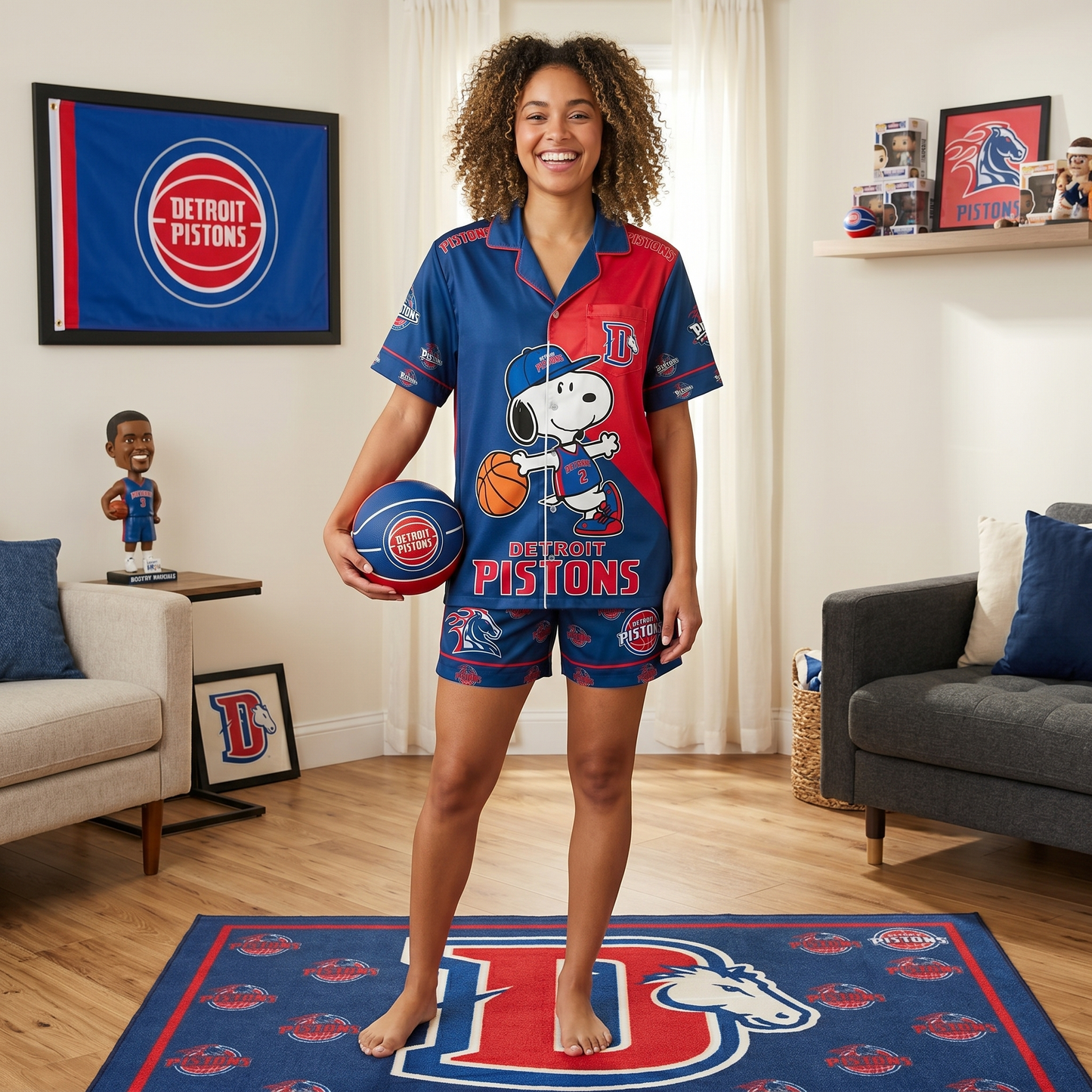 SHORT-SLEEVE PAJAMAS SET FOR BASKETBALL FAN