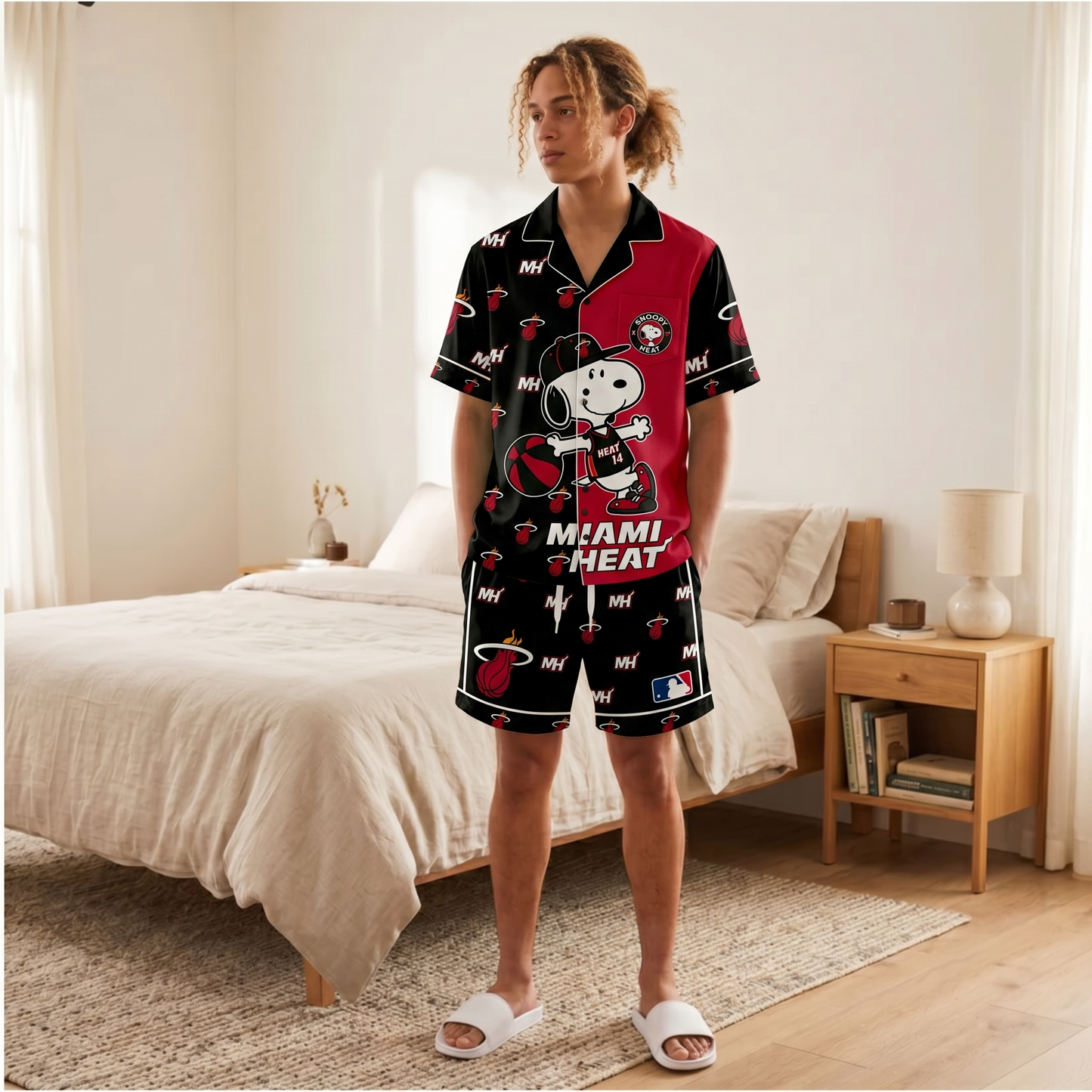 SHORT-SLEEVE PAJAMAS SET FOR BASKETBALL FAN