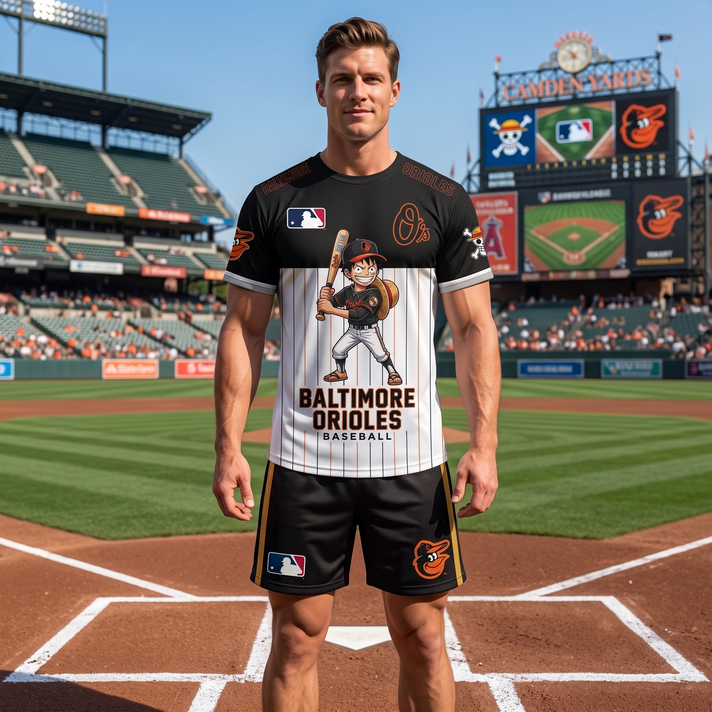 All 30 Teams Available-COMBO GIFTS FOR BASEBALL FAN | Sport Fan Set — T-Shirt + Shorts