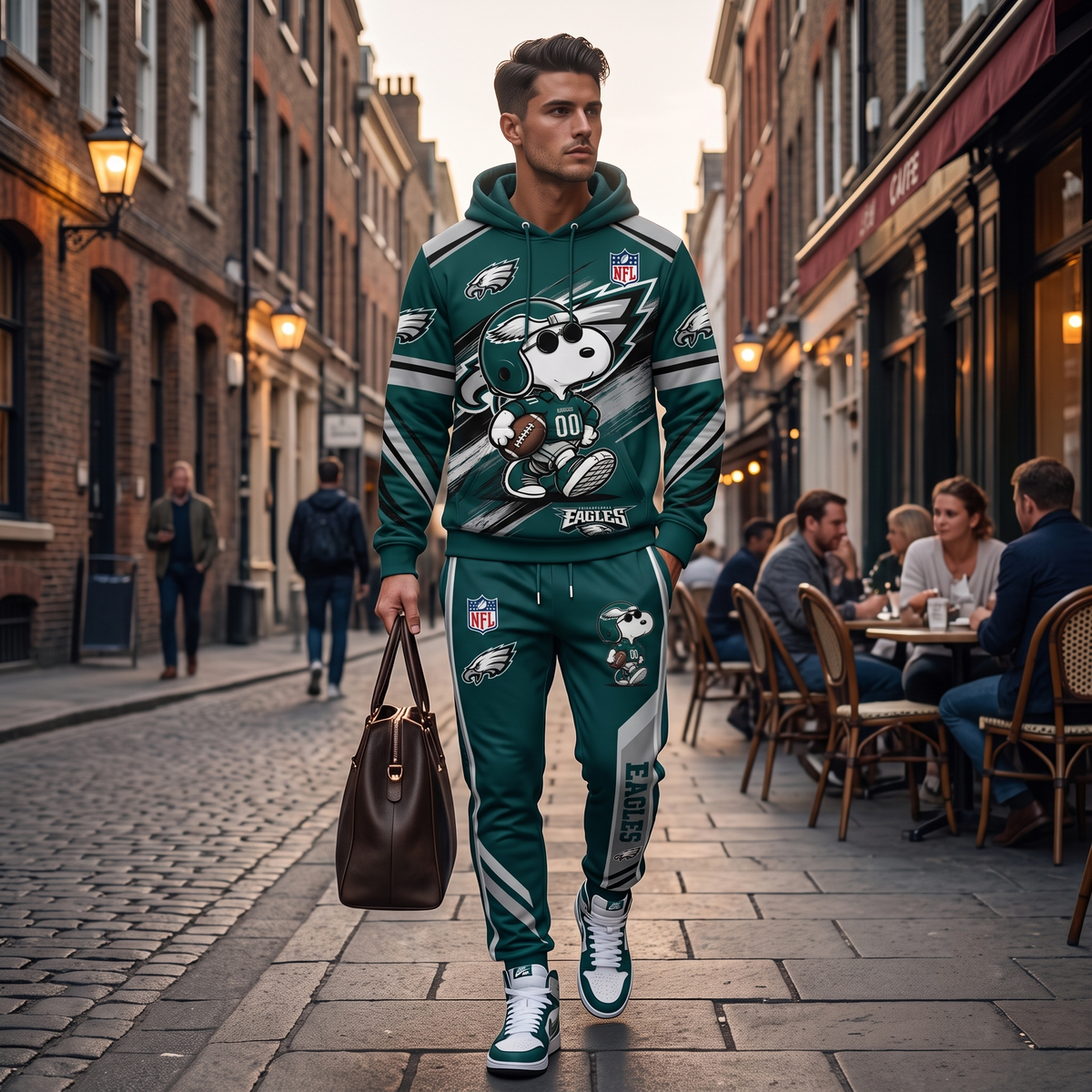 NFL Dog Football Fan Hoodie & Sweatpants & High Sneakers | All 32 Teams Available