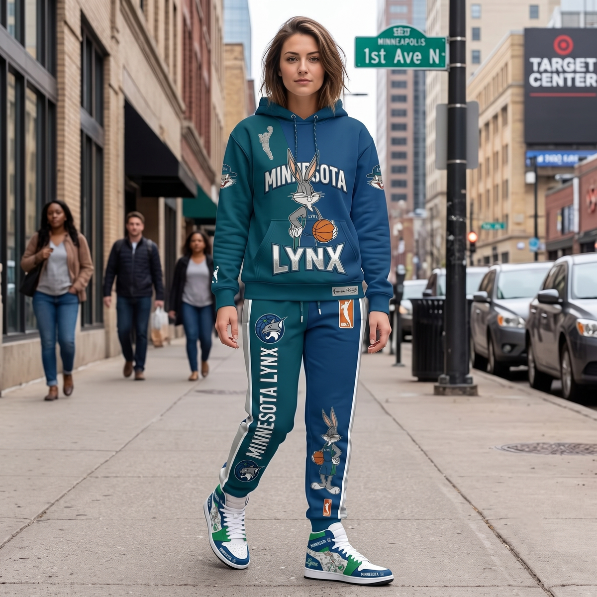 Women’s Basketball Fan Combo Set — Hoodie & Sweatpants and High Sneakers | All 15 WNBA Teams Available