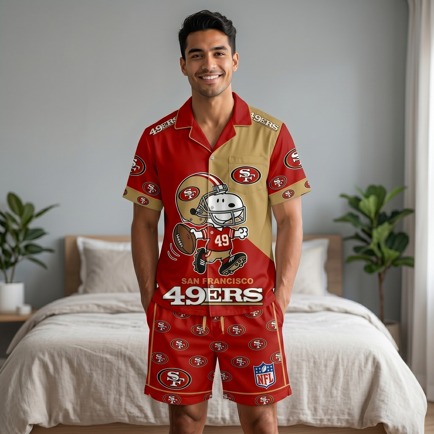 SHORT-SLEEVE PAJAMAS SET FOR TOP TEAM FAN