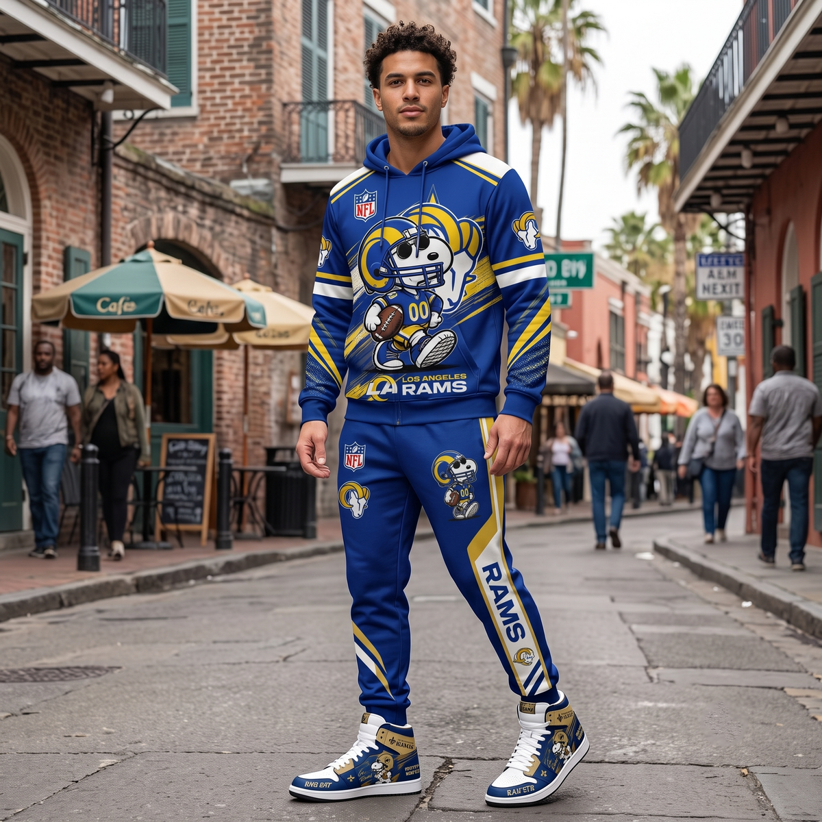 NFL Dog Football Fan Hoodie & Sweatpants & High Sneakers | All 32 Teams Available