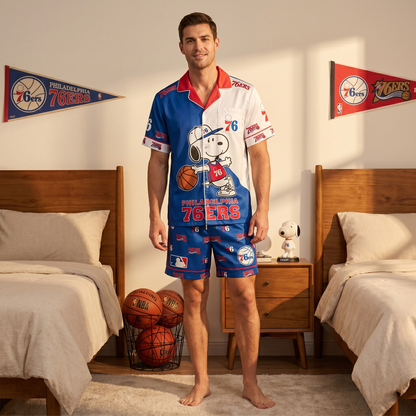 SHORT-SLEEVE PAJAMAS SET FOR BASKETBALL FAN