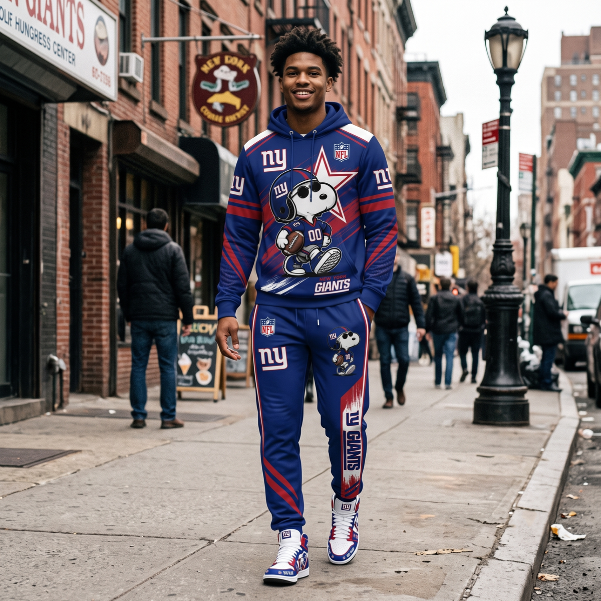 NFL Dog Football Fan Hoodie & Sweatpants & High Sneakers | All 32 Teams Available