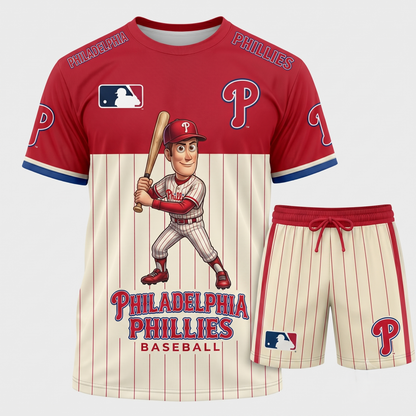 All 30 Teams Available-COMBO GIFTS FOR BASEBALL FAN | Sport Fan Set — T-Shirt + Shorts