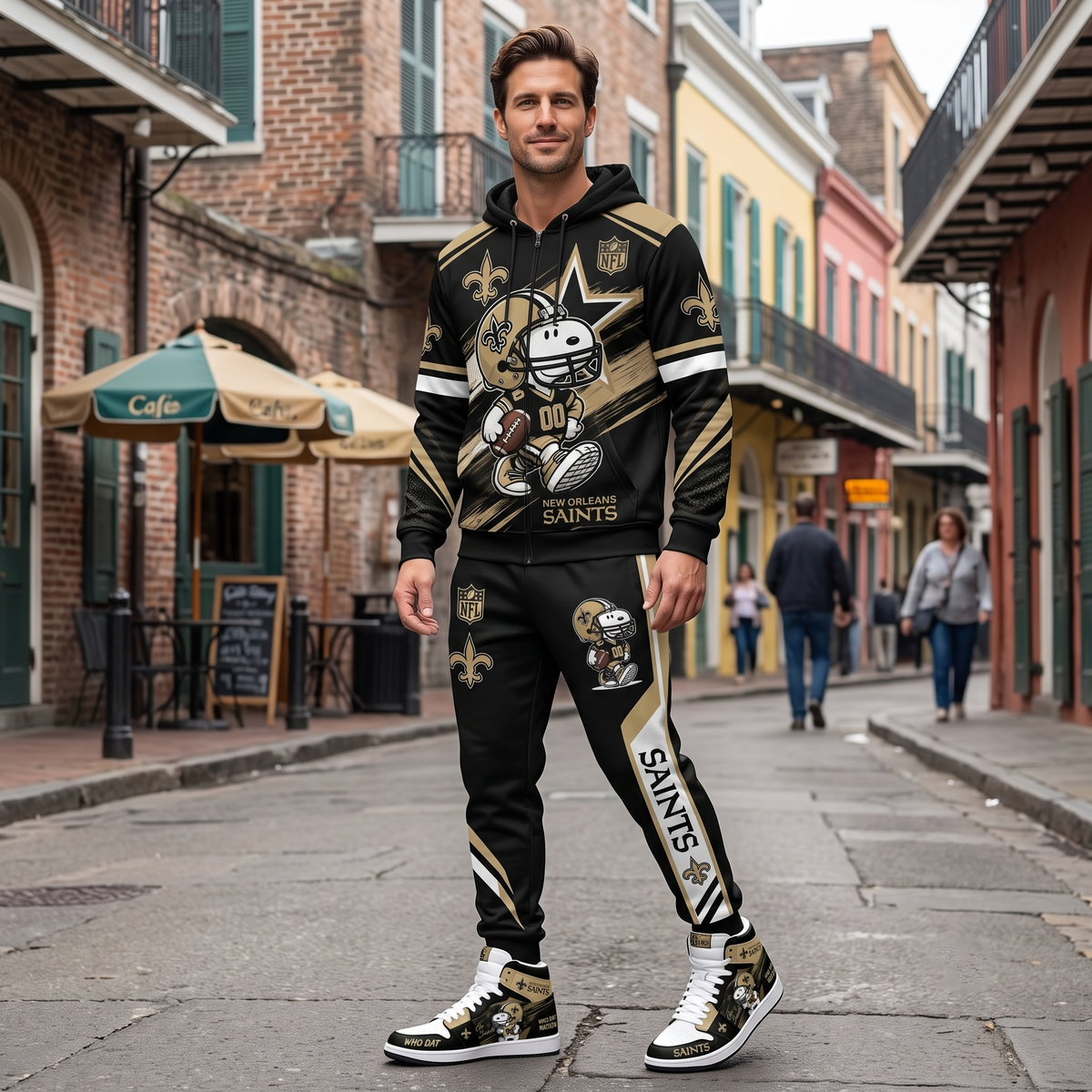 NFL Dog Football Fan Hoodie & Sweatpants & High Sneakers | All 32 Teams Available