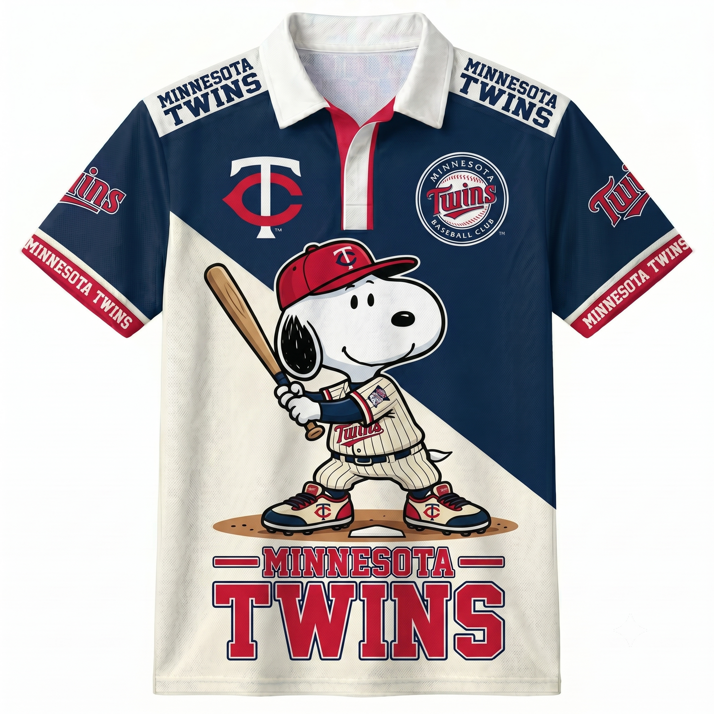 American League - AL Baseball Polo Shirt, Team Color Game Day Polo, Cartoon Dog Baseball Inspired Sports Jersey, Navy Pinstripe Fanwear Shirt
