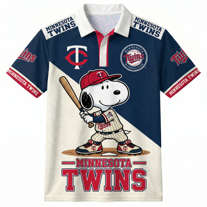 American League - AL Baseball Polo Shirt, Team Color Game Day Polo, Cartoon Dog Baseball Inspired Sports Jersey, Navy Pinstripe Fanwear Shirt