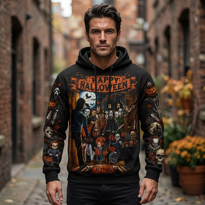 Halloween Horror Night Shirt — Vintage Scary Movie Graphic Hoodie Sweatshirt