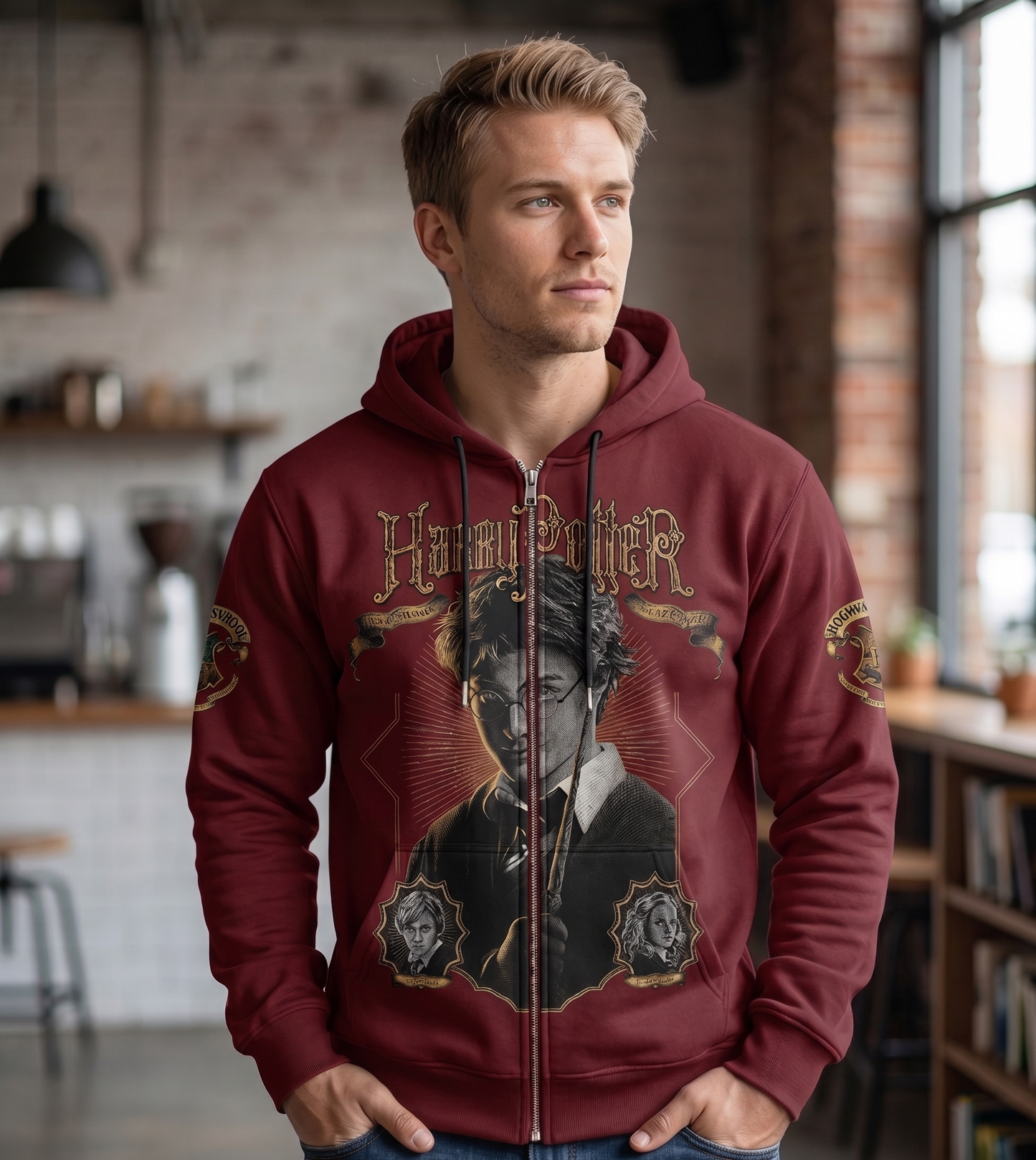 Wizard School Graphic Shirt — Vintage Magic Movie Inspired Tee — Hoodie — Sweatshirt & Zip Hoodie fo - Custom Fan Apparel Image 8