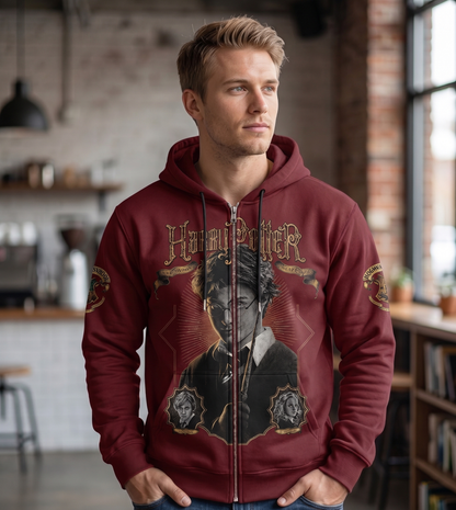 Wizard School Graphic Shirt — Vintage Magic Movie Inspired Tee — Hoodie — Sweatshirt & Zip Hoodie fo - Custom Fan Apparel Image 8